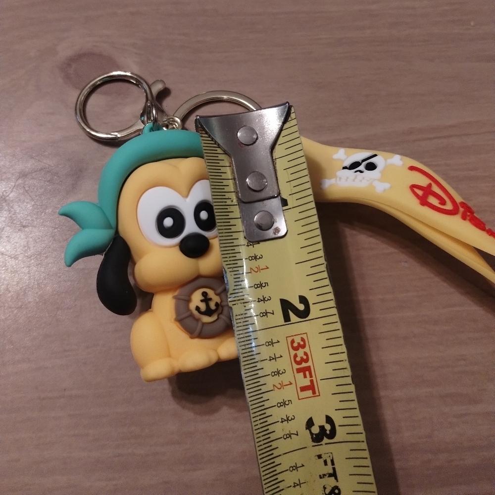New Disney 3D Rubber Pluto Pirate Keychain | Cute Cartoon Character Bag Charm - Picture 2 of 3